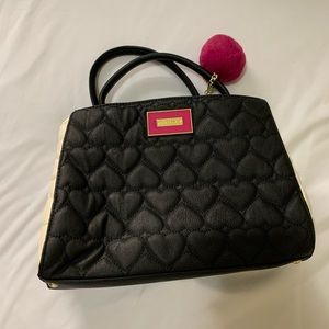 Betsey Johnson Black & White Heart Purse